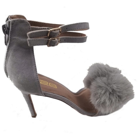 Women's Pom Pom Dual Ankle Strap Heels - Picture 5 of 5